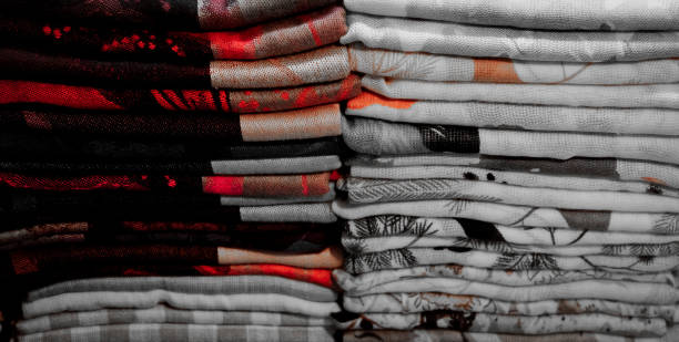 istock colorful towels, diaper, folded textiles, cloth as a background 1145198428
