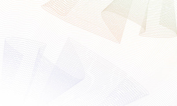 abstrakcyjny wektorowa znak wodny. kolorowe tło technologii. gilotyna linia artystyczna, pastelowy fiolet, beżowy gradient. plisowany wzór siatki na falowania subtelnych krzywych. ilustracja eps10 - striped technology backgrounds netting stock illustrations