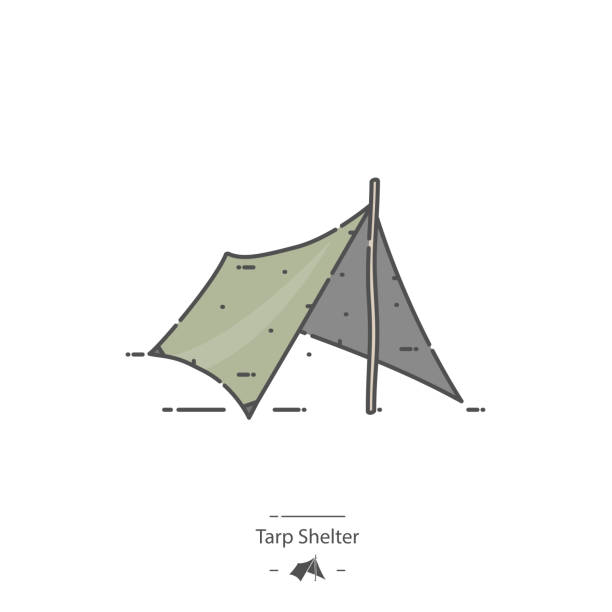 Tarp Shelter vector art illustration