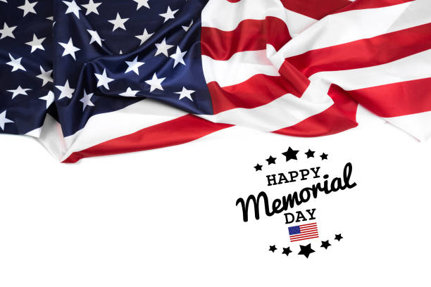 istock Text Memorial Day on American flag background - Image 1145204034