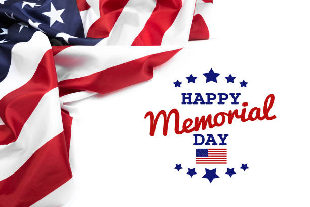 istock Text Memorial Day on American flag background - Image 1145204175