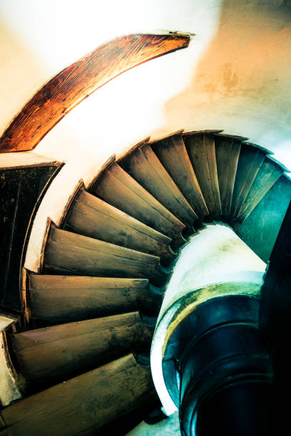 istock Old Wooden Spiral Staircase 1145206361
