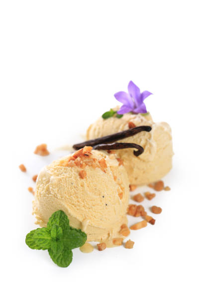 istock vanilla ice cream ball ,isolated on white backgrond 1145206674