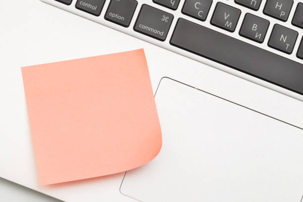 istock Sticky note on laptop with copy space. For all concept - Image 1145206687