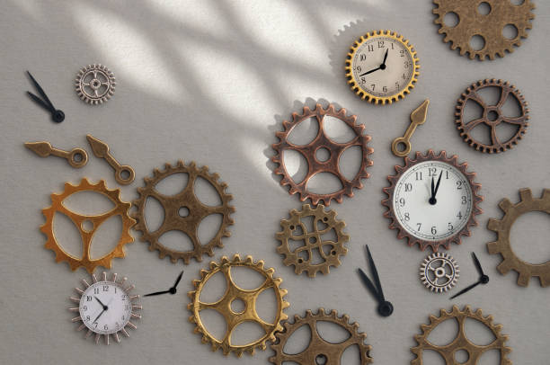 istock Time concept, mechanics of a clock 1145207477