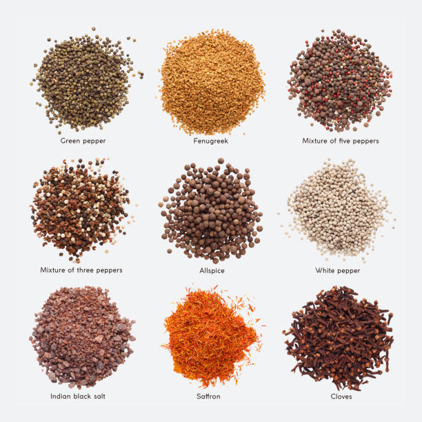 istock Collection of different spices on white background 1145209880