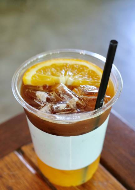 istock Iced coffee with orange juice. 1145212740