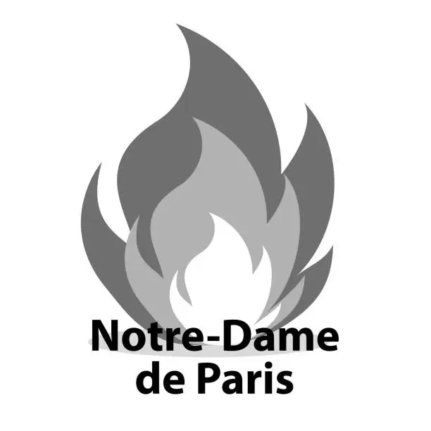 Vector illustration of FRANCE - APRIL 15 2019 fire of Notre Dame