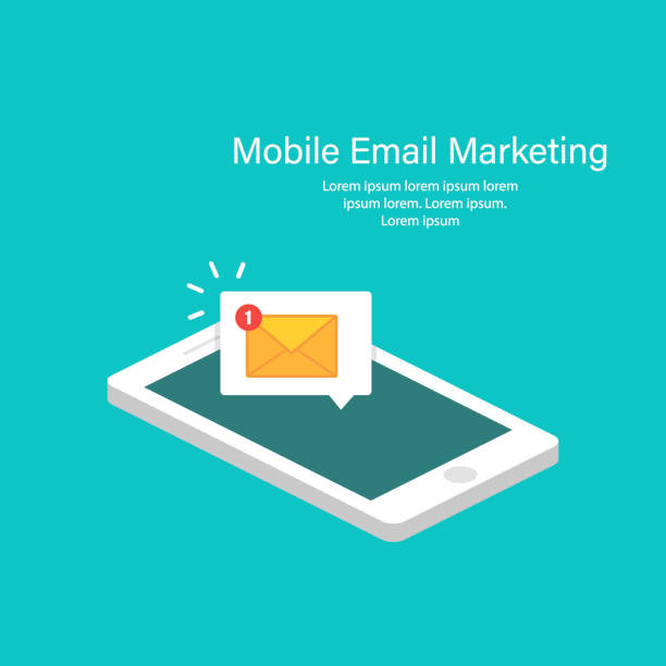 Email notification concept in isometric design. New sms on smartphone. Illustration in flat design. Vector Email notification concept in isometric design. New sms on smartphone. Illustration in flat design. Vector illustration unread messages illustrations stock illustrations