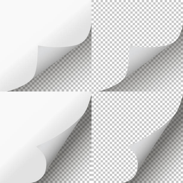 Pages curl set. Page peel transparent. Vector Pages curl set. Page peel transparent. Vector illustration corner tip stock illustrations