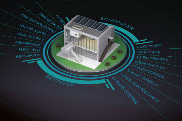 istock modern smart house with infographics 1145222376