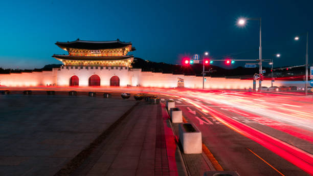 istock Light trails- Gyeongbokgung Palace 1145222473