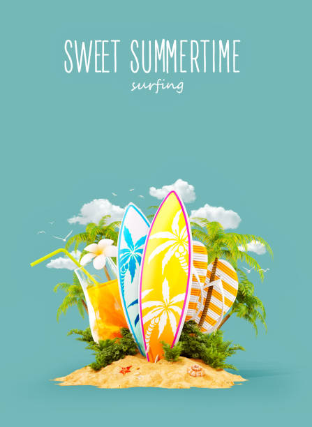 istock Surf boards on paradise island 1145223579