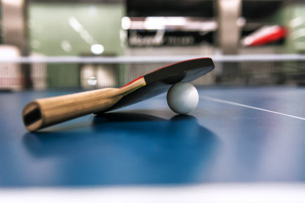 istock Table tennis racket and ball 1145224938