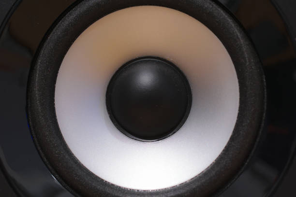 istock Studio speaker detail, black and silver driver 1145226803