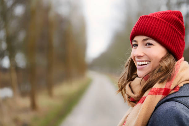 istock Gorgeous brunette in winter 1145237360