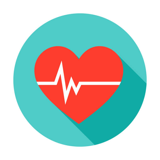 значок круга пульса сердца - human heart pulse trace heart shape healthcare and medicine stock illustrations