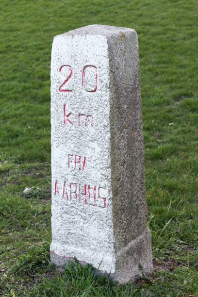 istock Milestone 20 kilometers from Aarhus in Denmark 1145238298