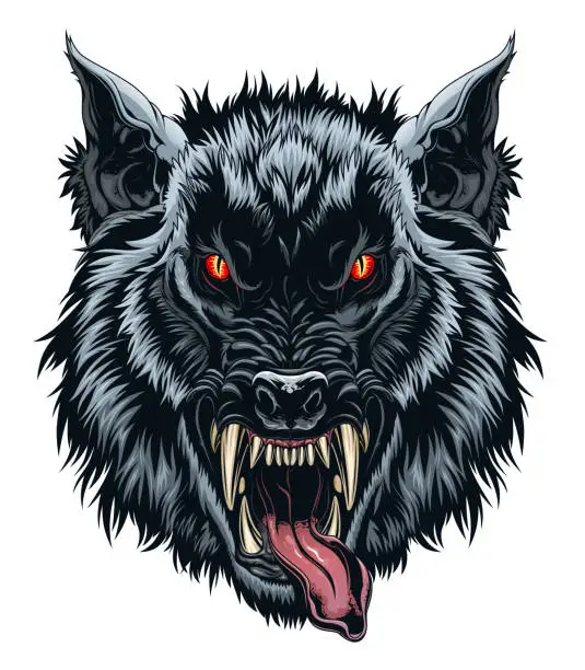 Vector illustration of Werewolf head illustration