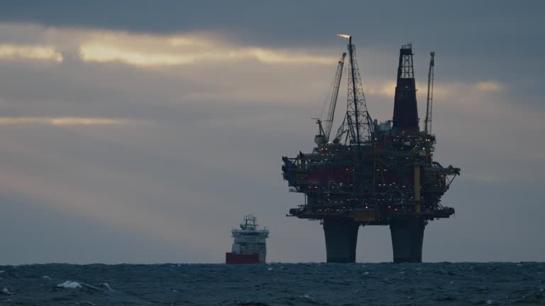 Oil rig offshore platform in the North Sea