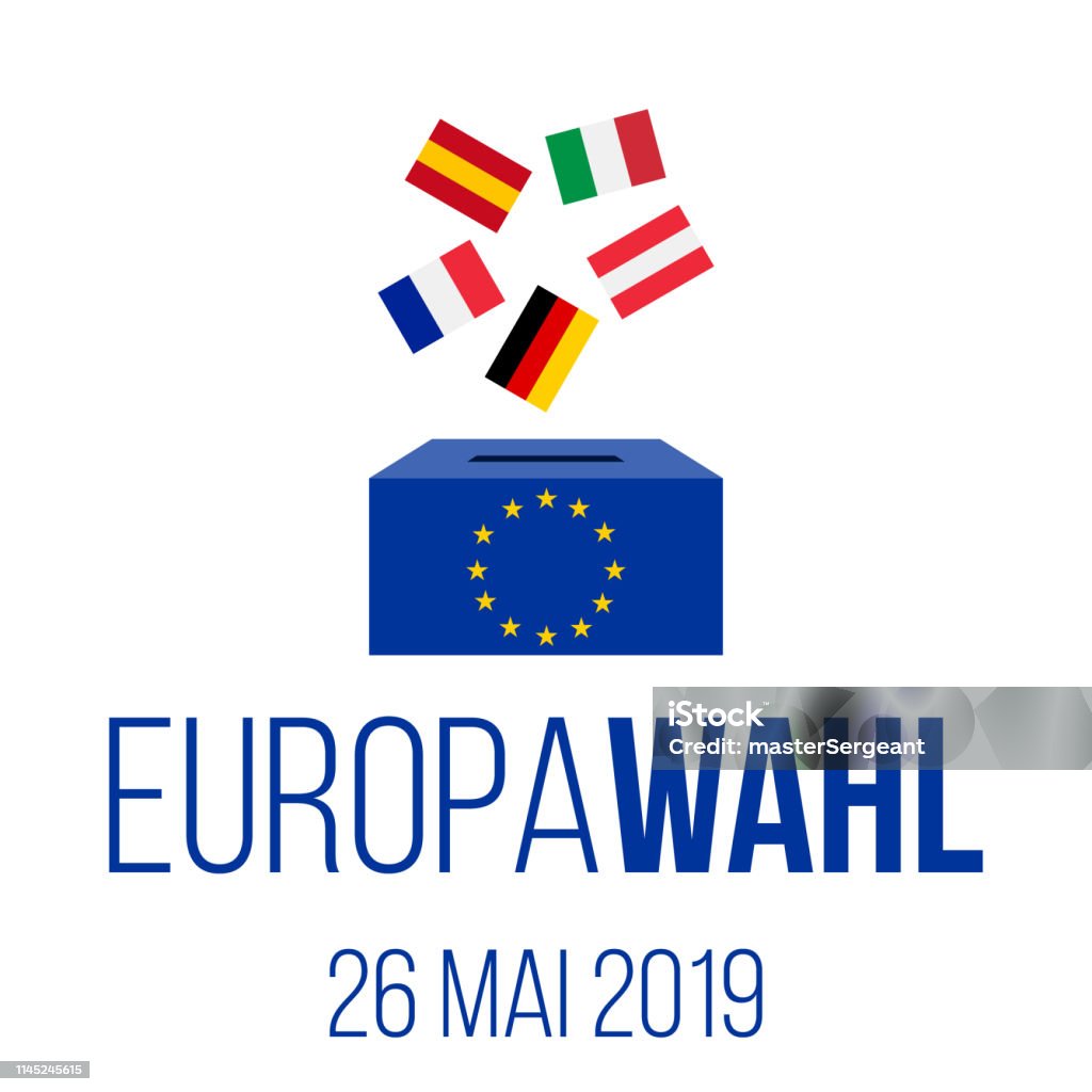 Europawahl 26 mai 2019-élections européennes 2019 affiche vectorielle allemande - clipart vectoriel de Parlement Européen libre de droits