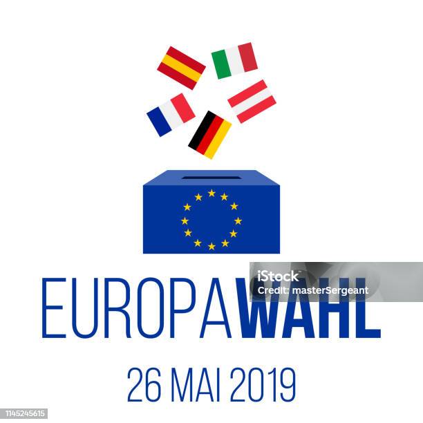 Europawahl 26 Mai 2019élections Européennes 2019 Affiche Vectorielle Allemande Vecteurs libres de droits et plus d'images vectorielles de Parlement Européen