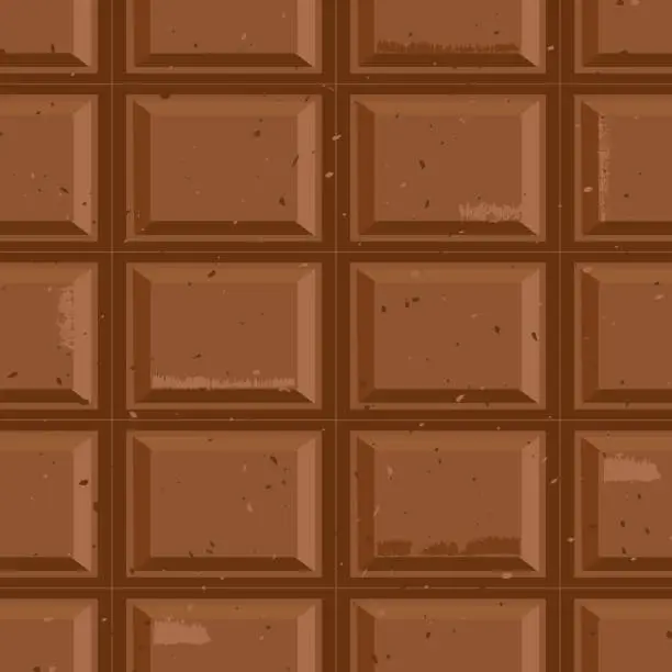 Vector illustration of Seamless chocolate tablet texture pattern background. Fully editable vector format