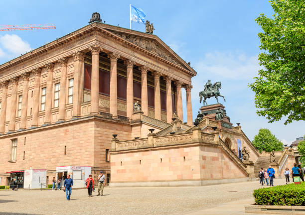 Great Architecture Building of The Alte Nationalgalerie or Old National Gallery in the Museums Island in Berlin. 17 MAY 2018, BERLIN, GERMANY: Great Architecture Building of The Alte Nationalgalerie or Old National Gallery in the Museums Island in Berlin. alte algarve stock pictures, royalty-free photos & images