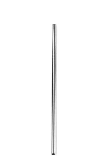 straight ecological stainless steel straw on a white background. - cylinder imagens e fotografias de stock