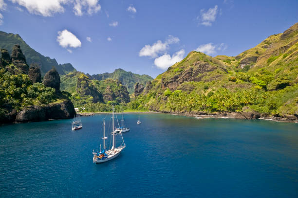 마 르 키즈 제도, 파투 히바 - marquesas islands 뉴스 사진 이미지