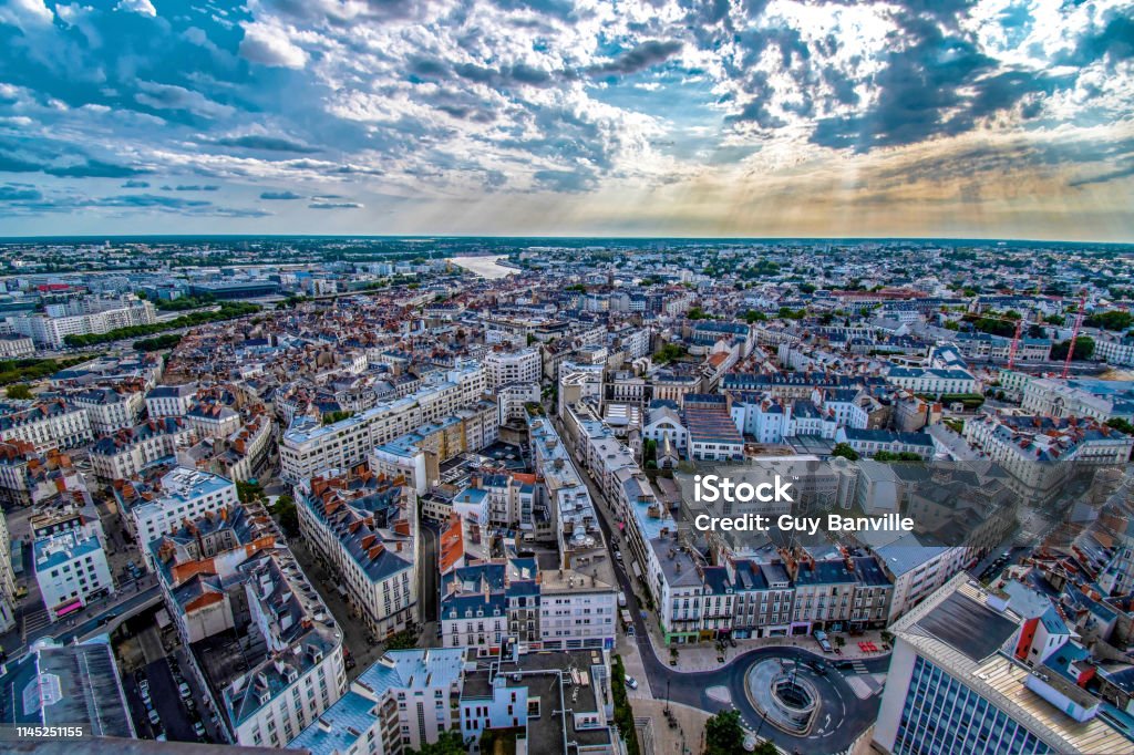 Nantes City in France Nantes City in France view from above Nantes Stock Photo
