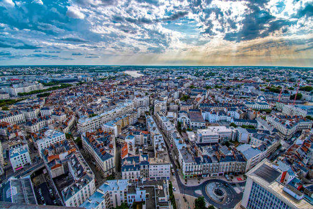 Nantes City in France Nantes City in France view from above nantes stock pictures, royalty-free photos & images