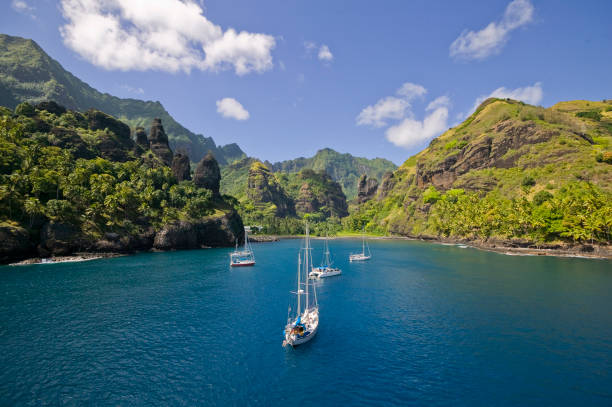 마 르 키즈 제도, 파투 히바 - marquesas islands 뉴스 사진 이미지