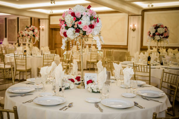 istock Beautiful wedding reception venue. 1145251554