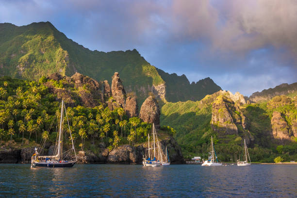 Marquesas Islands, Fatu Hiva stock photo