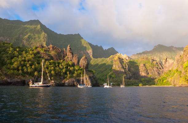 마 르 키즈 제도, 파투 히바 - marquesas islands 뉴스 사진 이미지