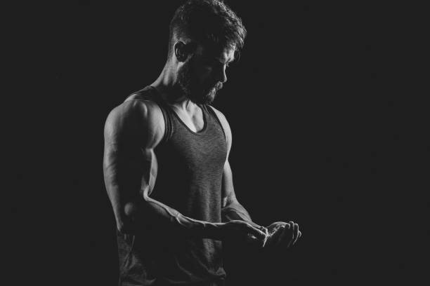 istock Silhouette of a strong fighter 1145255491