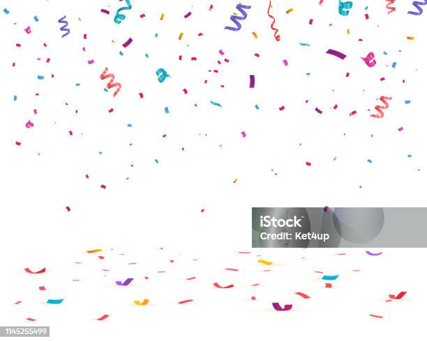 Confetti Isolated On Transparent Background Stock Illustration - Download Image Now - Confetti, Carnival - Celebration Event, Birthday