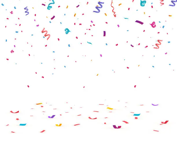 Vector illustration of Confetti isolated on transparent background.