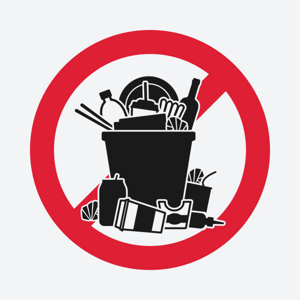 ilustrações de stock, clip art, desenhos animados e ícones de trash bin overflowing garbage. sign do not litter - backgrounds dirty metal industry