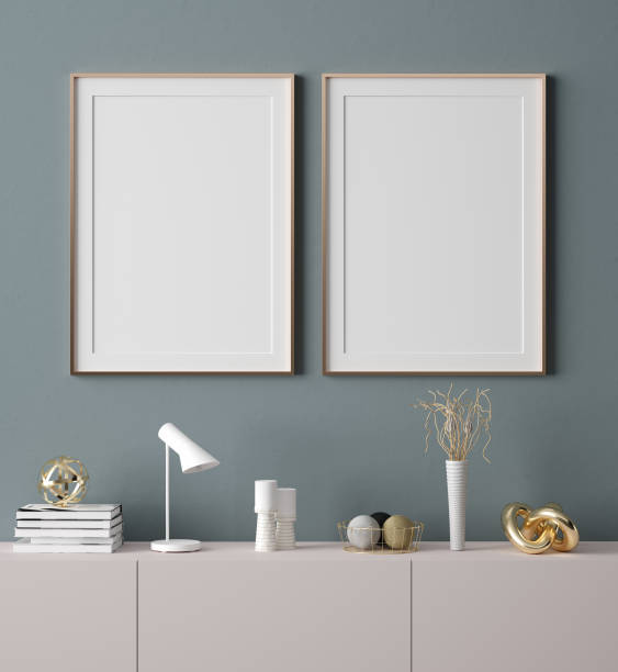 istock Mock up poster frame in home interior background 1145259656