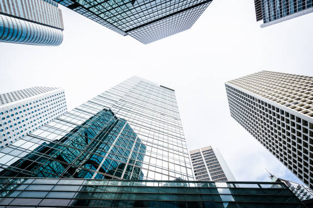 istock Modern skyscrapers shot with perspective 1145263206