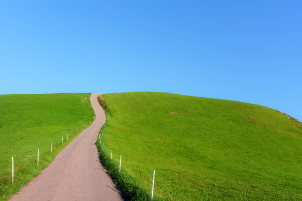 istock rural road on hill with blue sky 1145264461