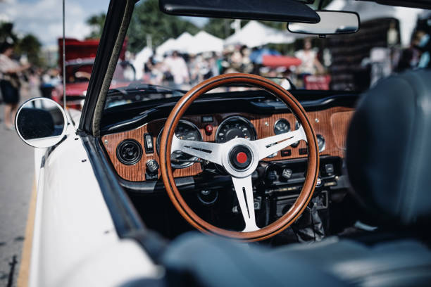istock Oldtimer car in USA - cabrio retro style car 1145264787