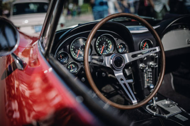 istock Oldtimer car in USA - cabrio retro style car 1145265008