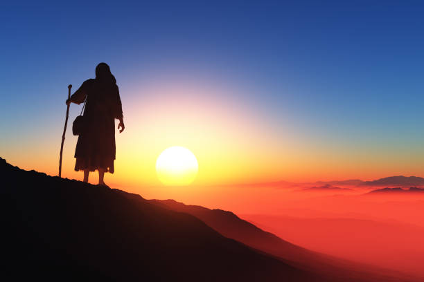 istock Traveler on a background of mountains. 1145265228