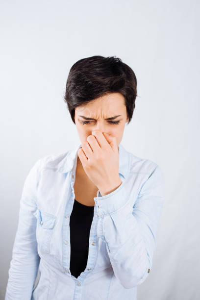 istock Sick Woman with Sinus Pain 1145266032