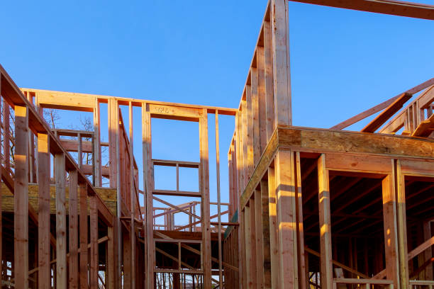istock Framing beam of new house under construction home framing 1145266425