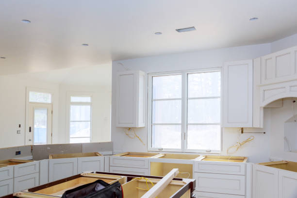 istock Blind cabinet, island drawers and counter cabinets installed 1145266452