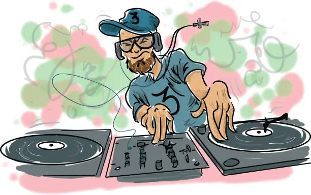 Vector illustration of DJ Scratch